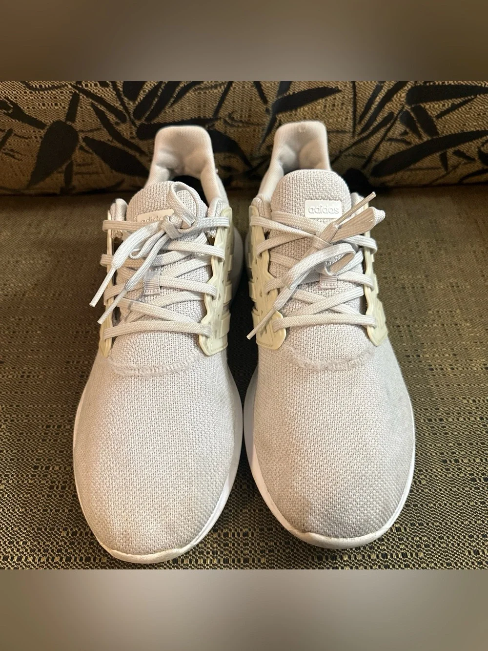 Adidas Men's Light Beige Knit Athletic Sneakers